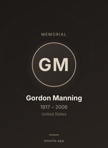 Memorial portrait of Gordon Manning