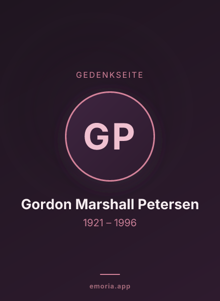 Gedenkportrait von Gordon Marshall Petersen
