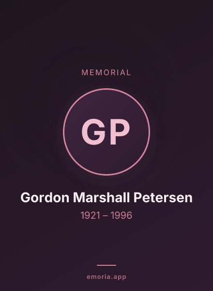 Memorial portrait of Gordon Marshall Petersen