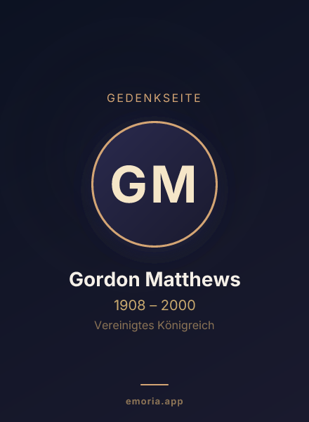 Gedenkportrait von Gordon Matthews