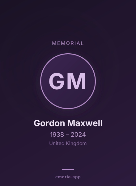 Memorial portrait of Gordon Maxwell