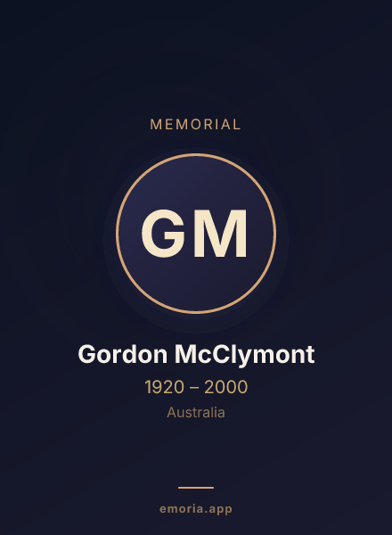 Memorial portrait of Gordon McClymont