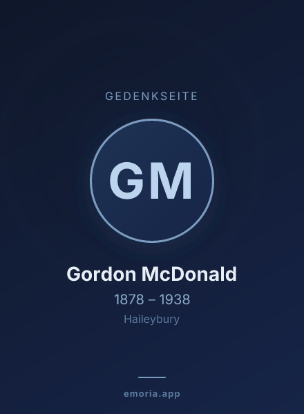 Gedenkportrait von Gordon McDonald