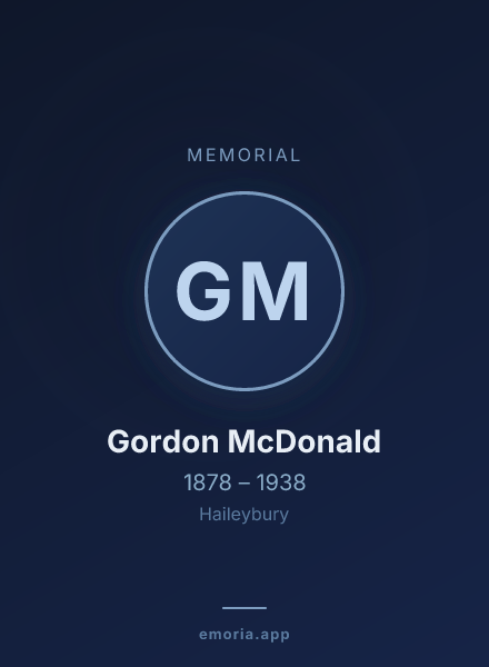 Memorial portrait of Gordon McDonald