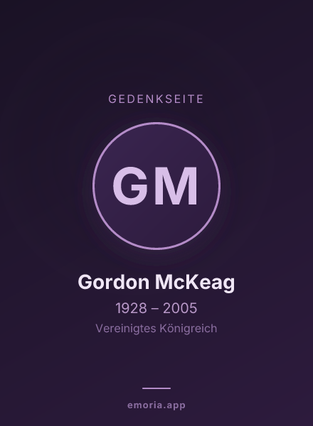 Gedenkportrait von Gordon McKeag
