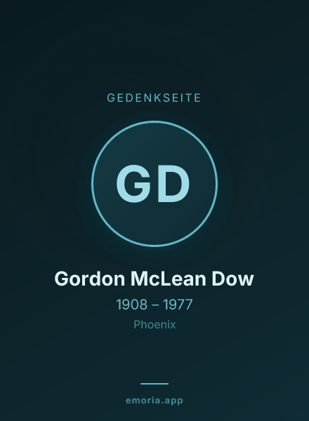 Gedenkportrait von Gordon McLean Dow