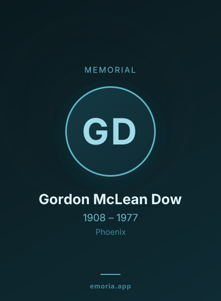 Memorial portrait of Gordon McLean Dow
