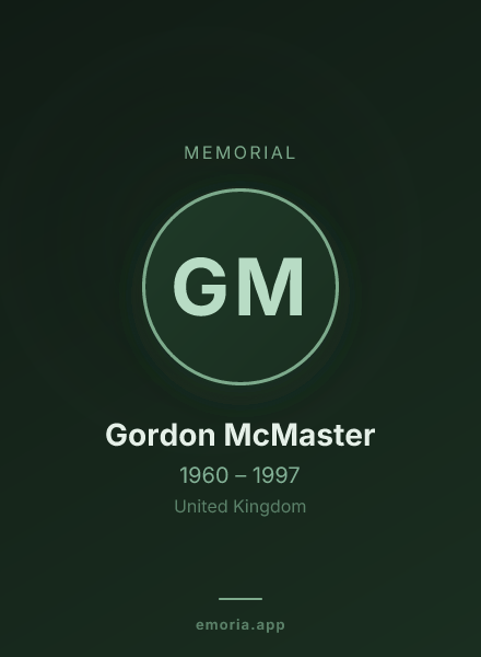 Memorial portrait of Gordon McMaster