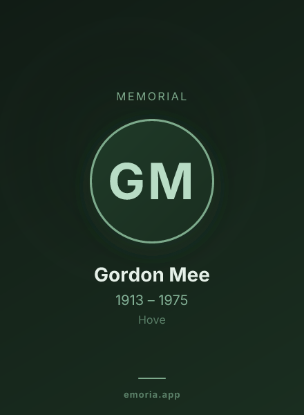 Memorial portrait of Gordon Mee