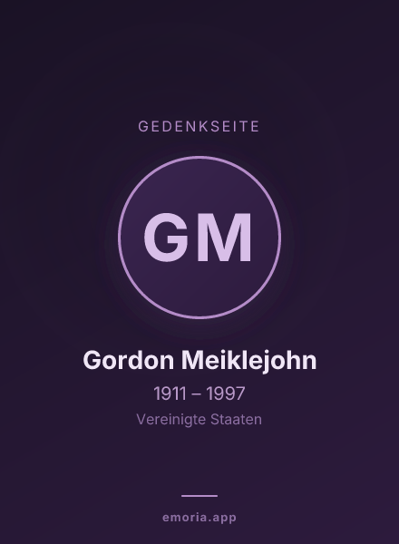 Gedenkportrait von Gordon Meiklejohn