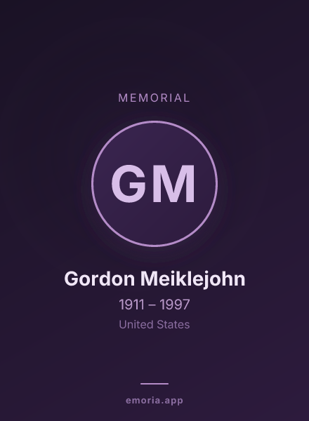 Memorial portrait of Gordon Meiklejohn