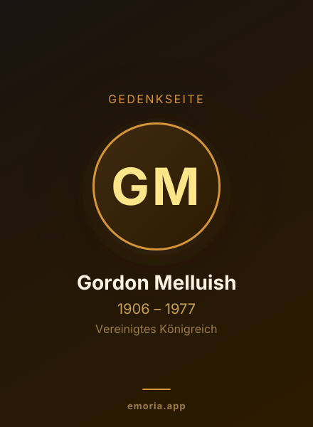 Gedenkportrait von Gordon Melluish