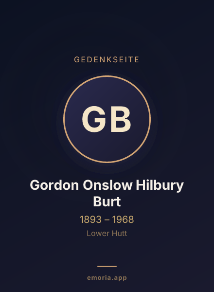 Gedenkportrait von Gordon Onslow Hilbury Burt