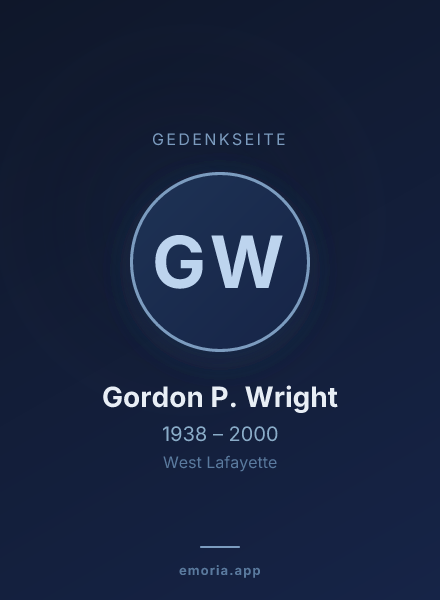 Gedenkportrait von Gordon P. Wright