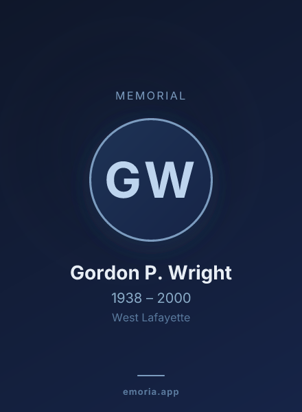 Memorial portrait of Gordon P. Wright