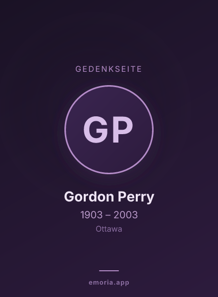 Gedenkportrait von Gordon Perry