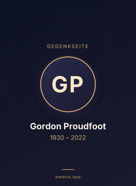 Gedenkportrait von Gordon Proudfoot