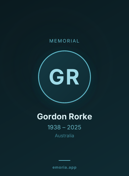 Memorial portrait of Gordon Rorke