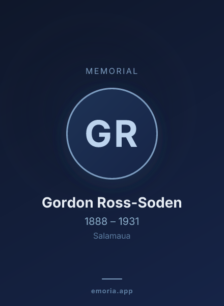 Memorial portrait of Gordon Ross-Soden