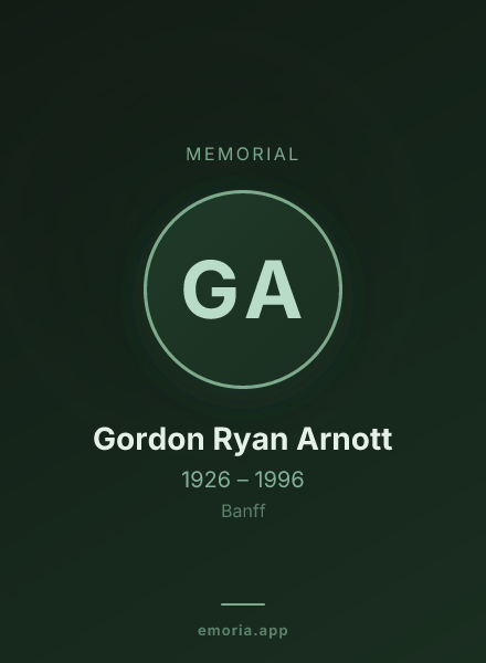 Memorial portrait of Gordon Ryan Arnott