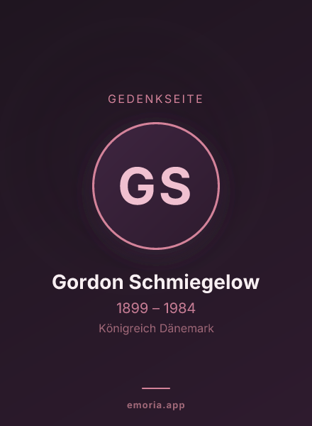 Gedenkportrait von Gordon Schmiegelow