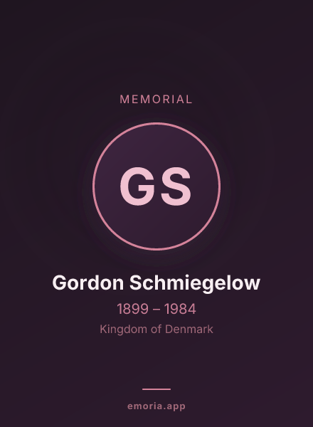 Memorial portrait of Gordon Schmiegelow