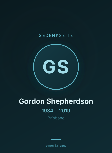 Gedenkportrait von Gordon Shepherdson
