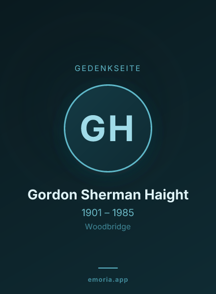 Gedenkportrait von Gordon Sherman Haight