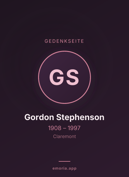 Gedenkportrait von Gordon Stephenson