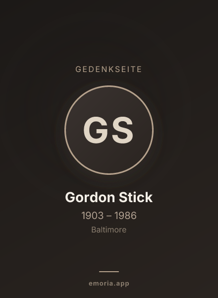 Gedenkportrait von Gordon Stick