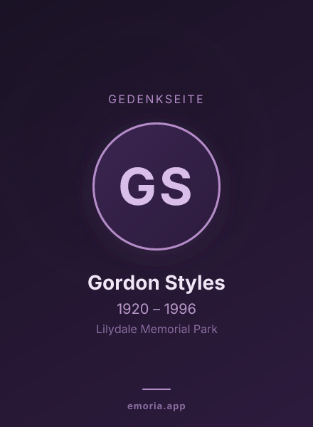 Gedenkportrait von Gordon Styles