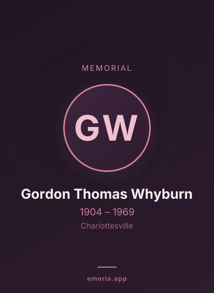 Memorial portrait of Gordon Thomas Whyburn