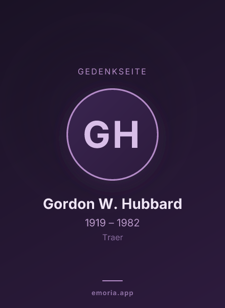 Gedenkportrait von Gordon W. Hubbard