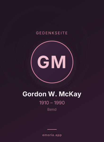 Gedenkportrait von Gordon W. McKay