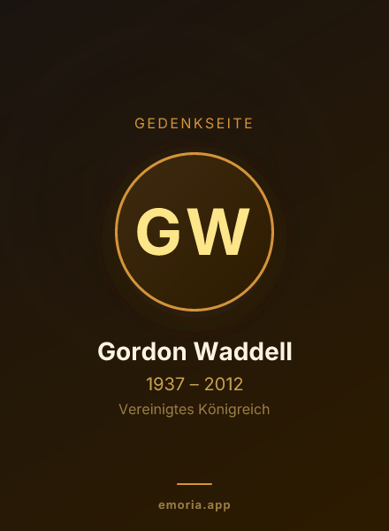 Gedenkportrait von Gordon Waddell