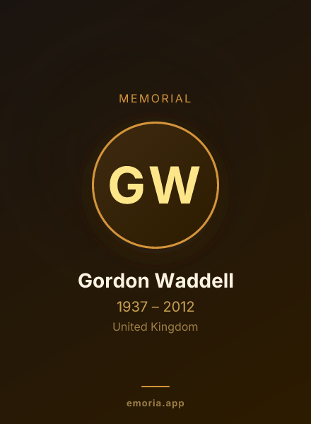 Memorial portrait of Gordon Waddell
