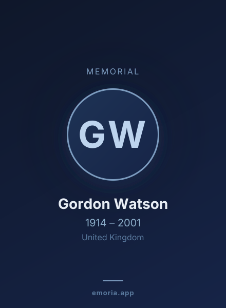 Memorial portrait of Gordon Watson