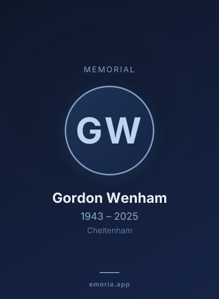 Memorial portrait of Gordon Wenham