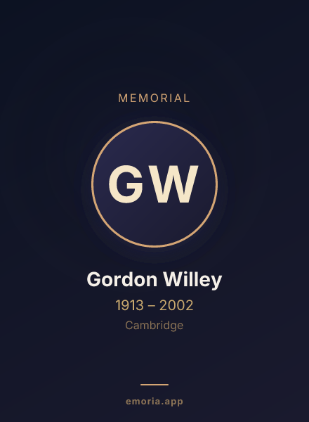 Memorial portrait of Gordon Willey