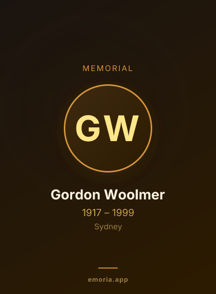 Memorial portrait of Gordon Woolmer