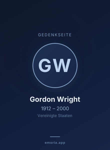 Gedenkportrait von Gordon Wright