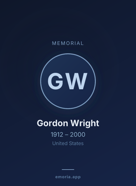 Memorial portrait of Gordon Wright