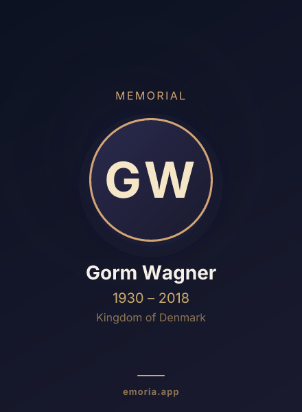 Memorial portrait of Gorm Wagner