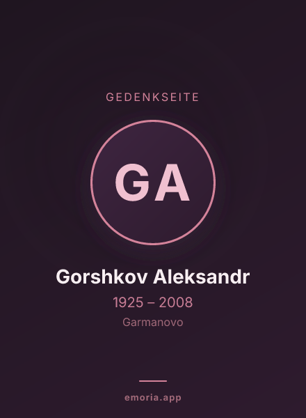 Gedenkportrait von Gorshkov Aleksandr