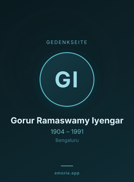 Gedenkportrait von Gorur Ramaswamy Iyengar