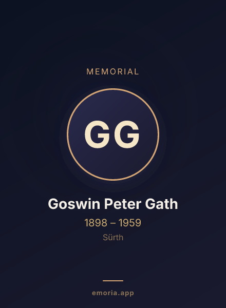 Memorial portrait of Goswin Peter Gath