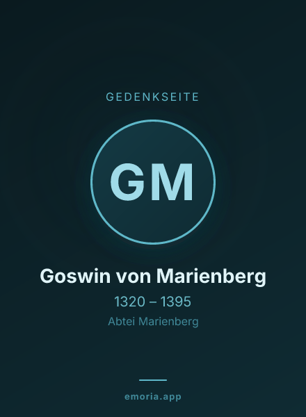 Gedenkportrait von Goswin von Marienberg