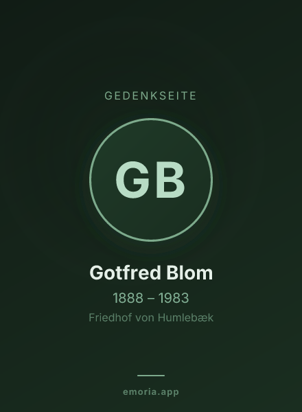 Gedenkportrait von Gotfred Blom