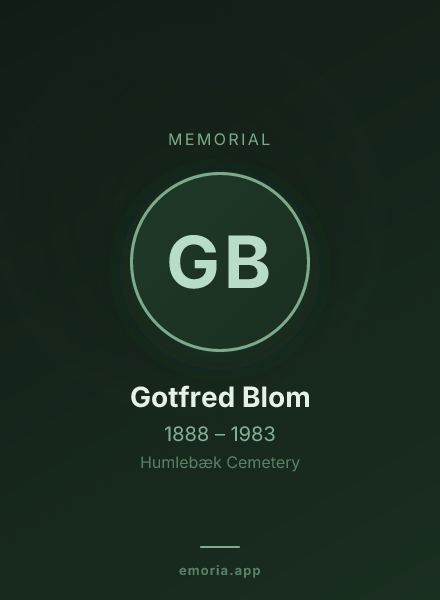Memorial portrait of Gotfred Blom