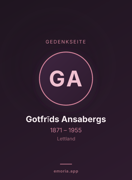 Gedenkportrait von Gotfrīds Ansabergs